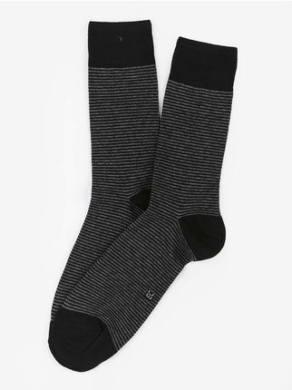Short striped socks in warm cotton