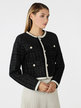 Short women's jacket with pearl buttons