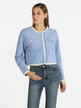 Short women's jacket with pearl buttons