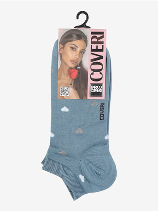 Short women's socks with hearts