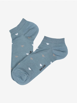 Short women's socks with hearts