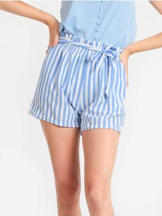 Shorts de rayas verticales para mujer