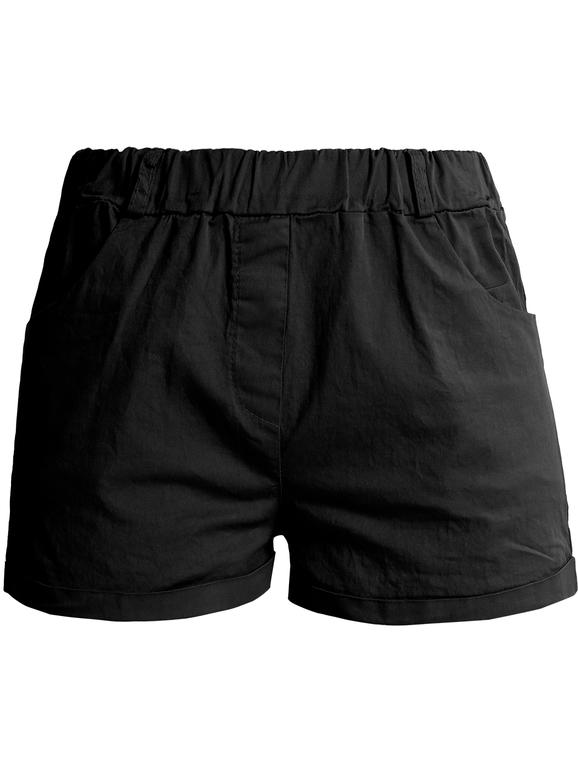 Shorts in cotone con risvolto