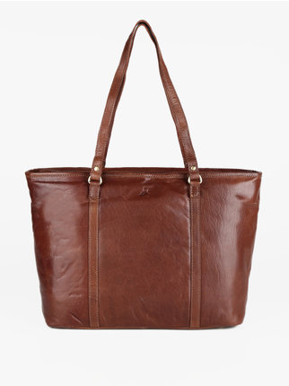 Shoulder bag in genuine leather