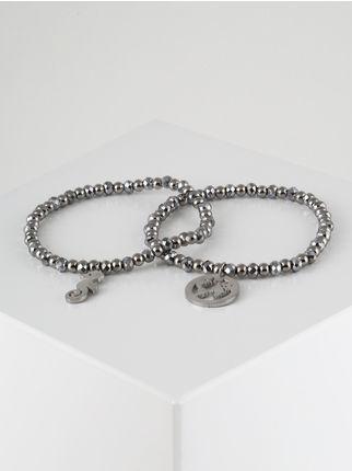 Silver bracelets with world map and hippocampus