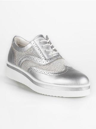 Silver brogues with wedge