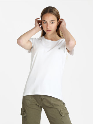 Single color women's short sleeve t-shirt