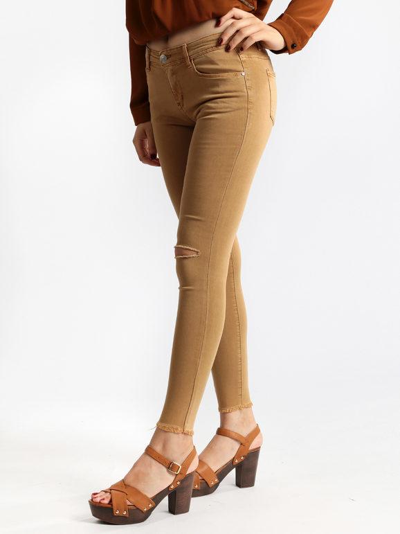 Skinny cigarette trousers with rips