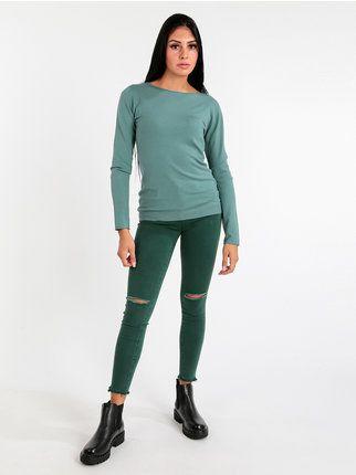 Skinny woman trousers with rips