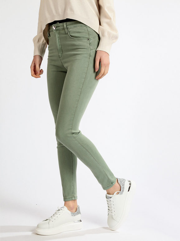 Skinny women's cotton trousers