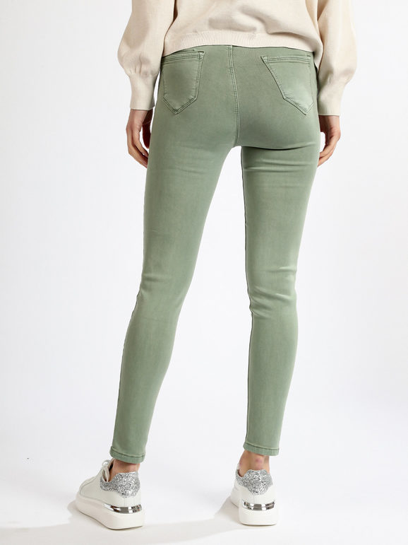 Skinny women's cotton trousers