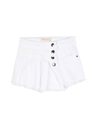 Skirt-effect denim shorts for girls