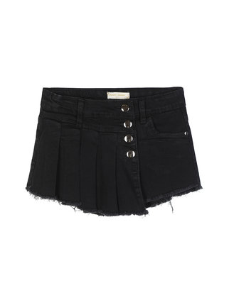 Skirt-effect denim shorts for girls