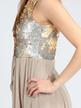 Sleeveless dress with sequins and open back