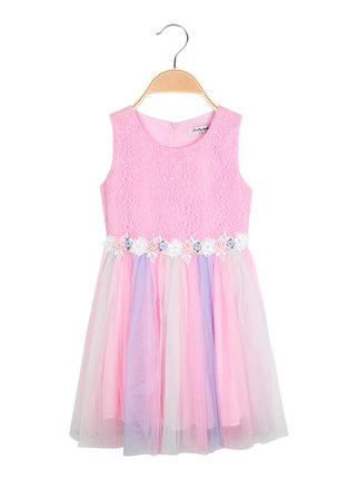 Sleeveless girl dress with tulle