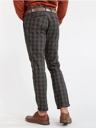 Slim checked trousers with turn-ups