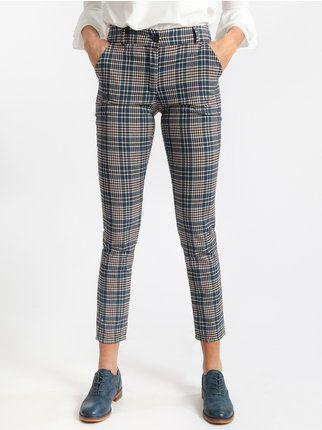Slim checked trousers