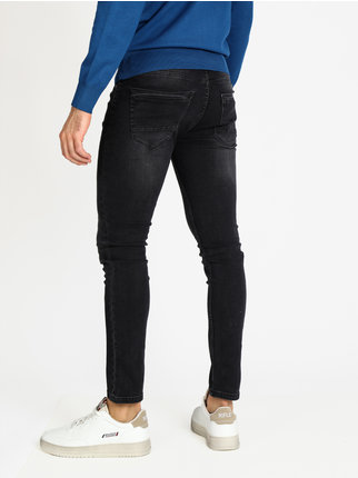Slim fit black jeans for men