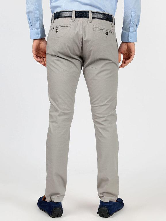 Slim fit cotton trousers