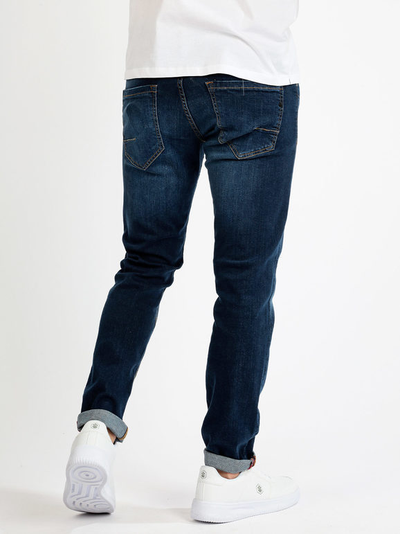 Slim fit dark jeans for men