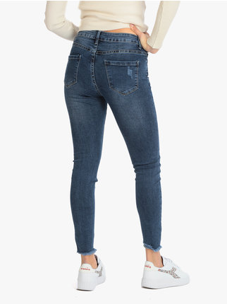 Slim fit jeans with rips for women