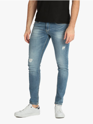 Slim fit men's jeans with rips
