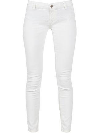 Slim fit white cotton trousers