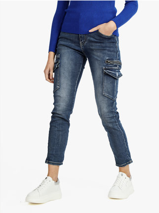 Slim fit women's cargo jeans