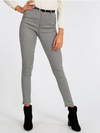 Slim fit women's trousers with belt