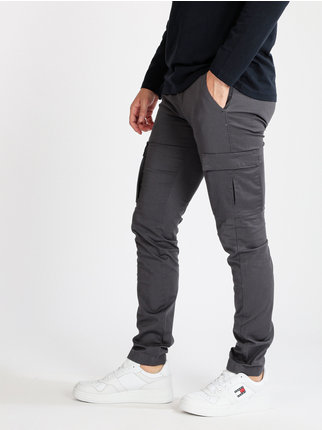 Slim men's trousers with large pockets