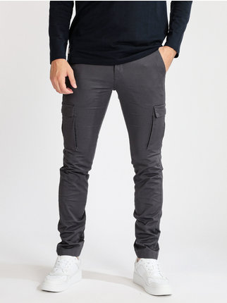 Slim men's trousers with large pockets