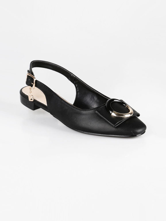 Slingback ballet flats with bow