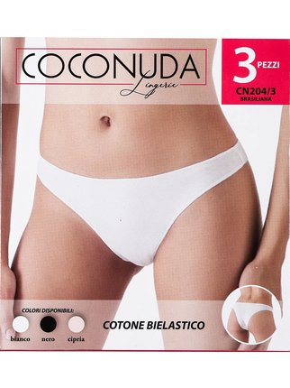 Slip brésilien 3 pièces femme en coton