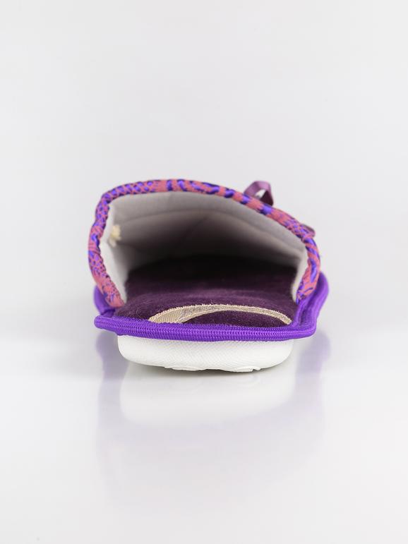 Slippers with print and bow