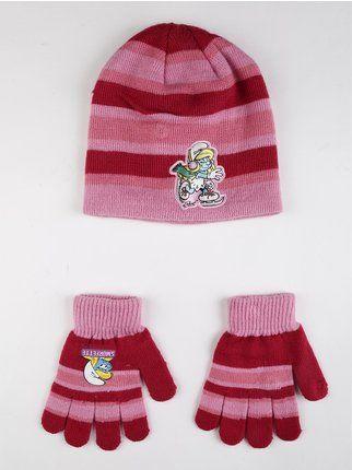 Smurfette hat + gloves set for girls