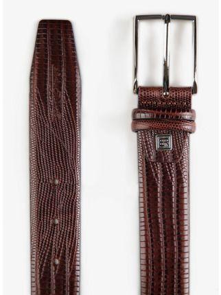 Snake effect leather belt