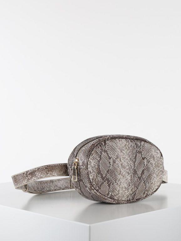 Snakeskin-effect belt bag