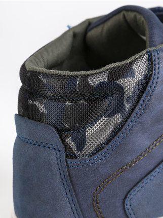 Sneakers alte con cinturino  blu