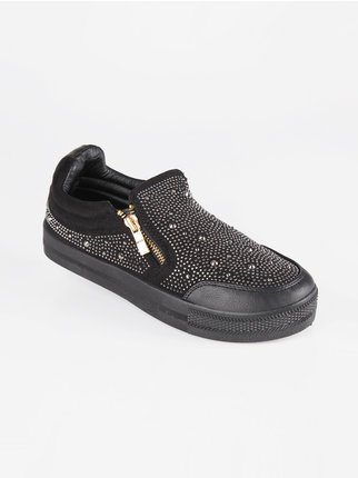 Sneakers basse con strass