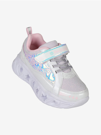 Sneakers da bambina con luci e s uola rialzata