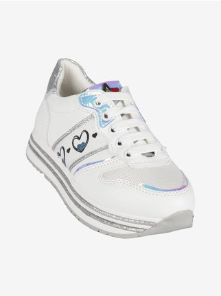 Sneakers da bambina con platform e glitter