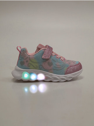 Sneakers da bambina glitter con luci