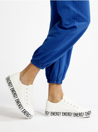 Sneakers donna in tela con platform