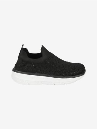 Sneakers donna slip on con strass