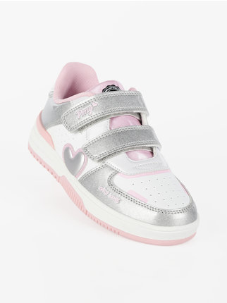 Sneakers for girls with two-tone strap