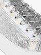 Sneakers glitte argento con platform