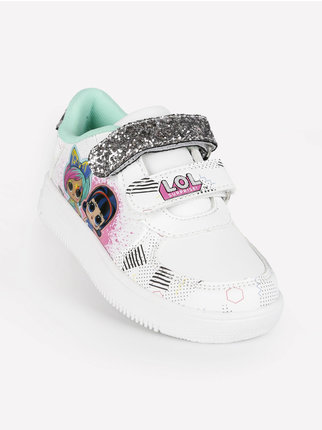 Sneakers glitter bambina con strappi