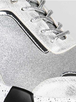 Sneakers glitter con zeppa