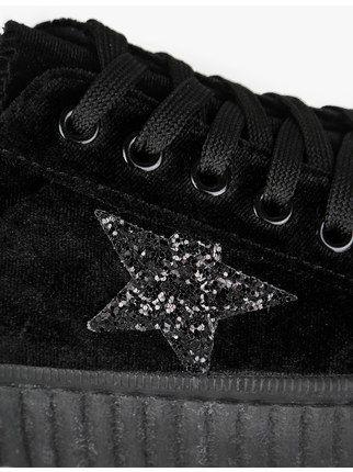 Sneakers platform con glitter