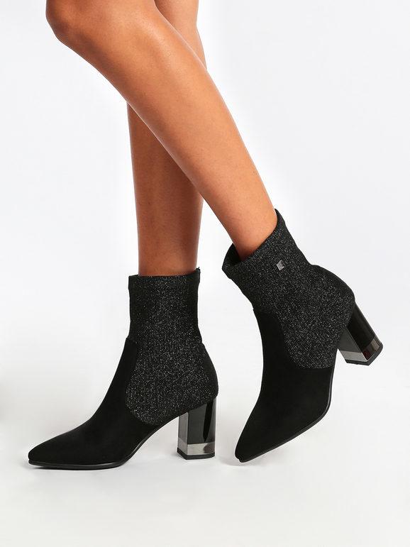 Sock ankle boots with lurex